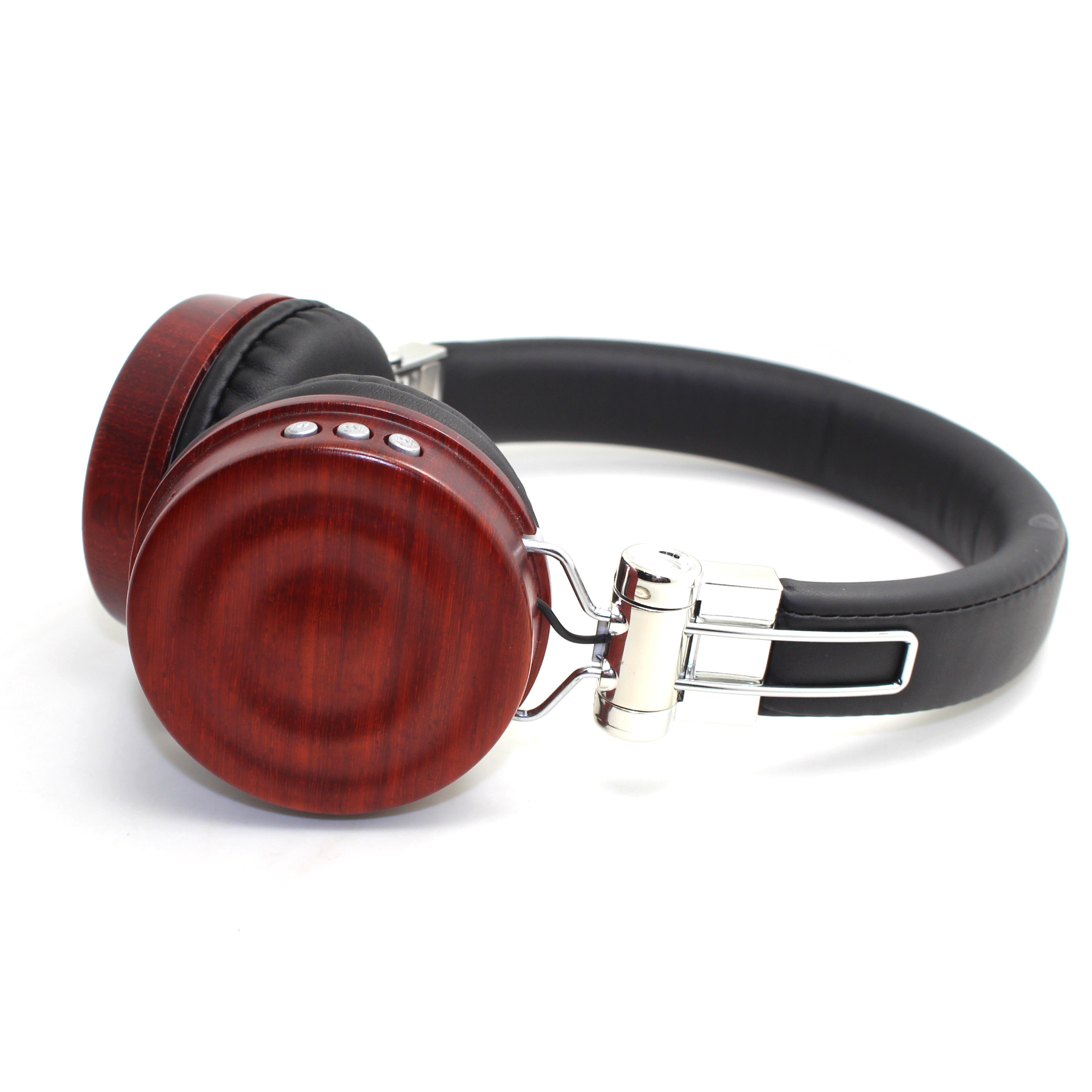 OEM-BL159 Low Price gold metal wood headphones gift bluetooth on ear fashionable wooden headset for (2)