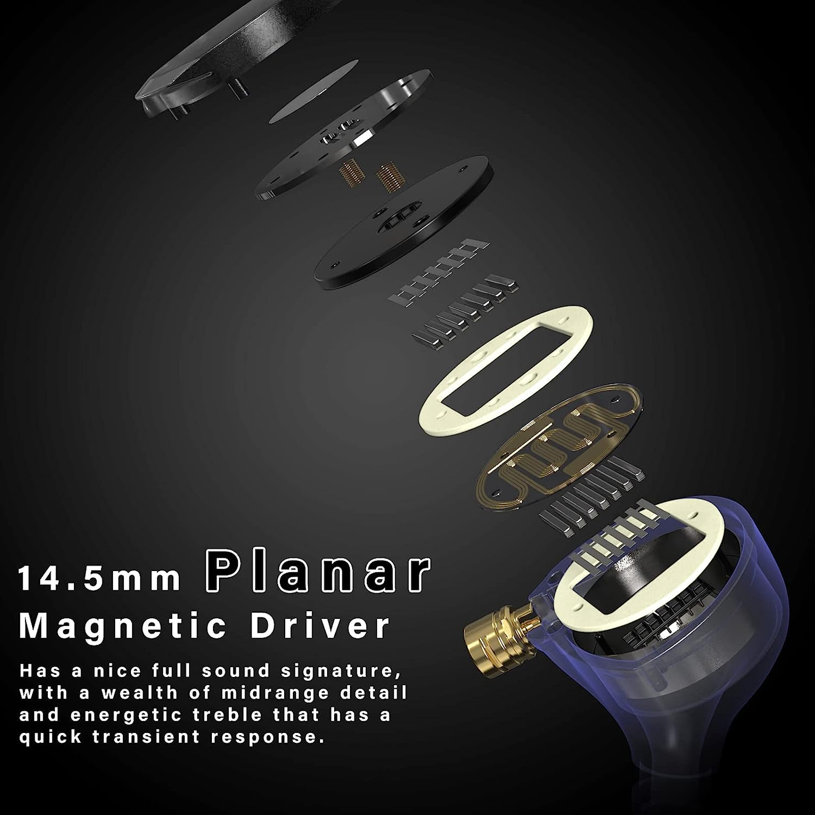 BASN MTPro 14.5mm Planar Driver HiFi IEM Headphones(3)