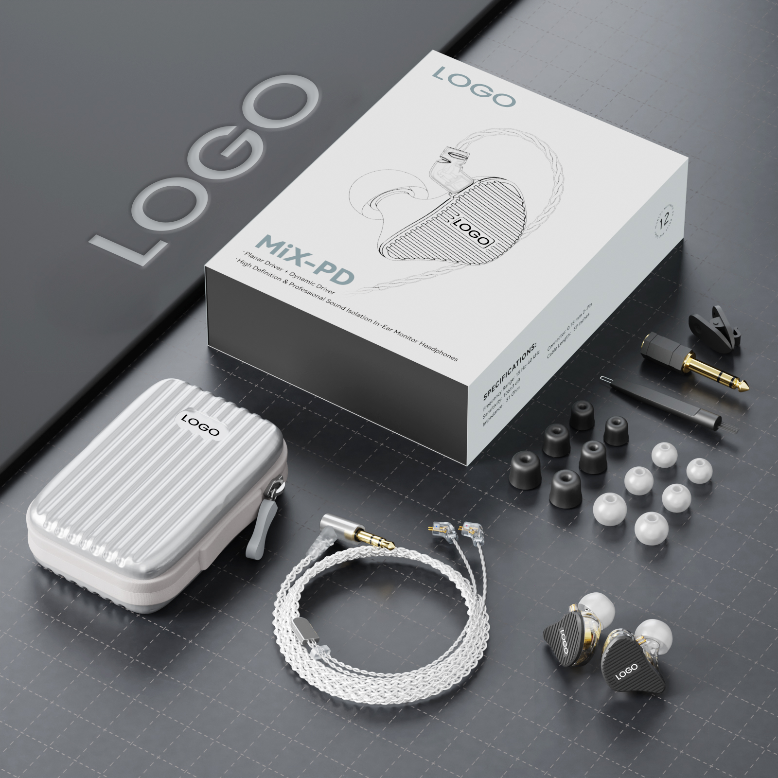 BASN Mix-PD in Ear Monitor, 1Planar Driver + 1Dynamic Driver HiFi IEM Earphones(7)