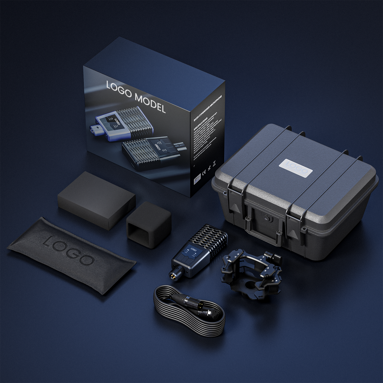 BASN BMS2 Large Diaphragm Cardioid Pickup Studio Condenser XLR Microphone Suitable for Recording, Po(6)