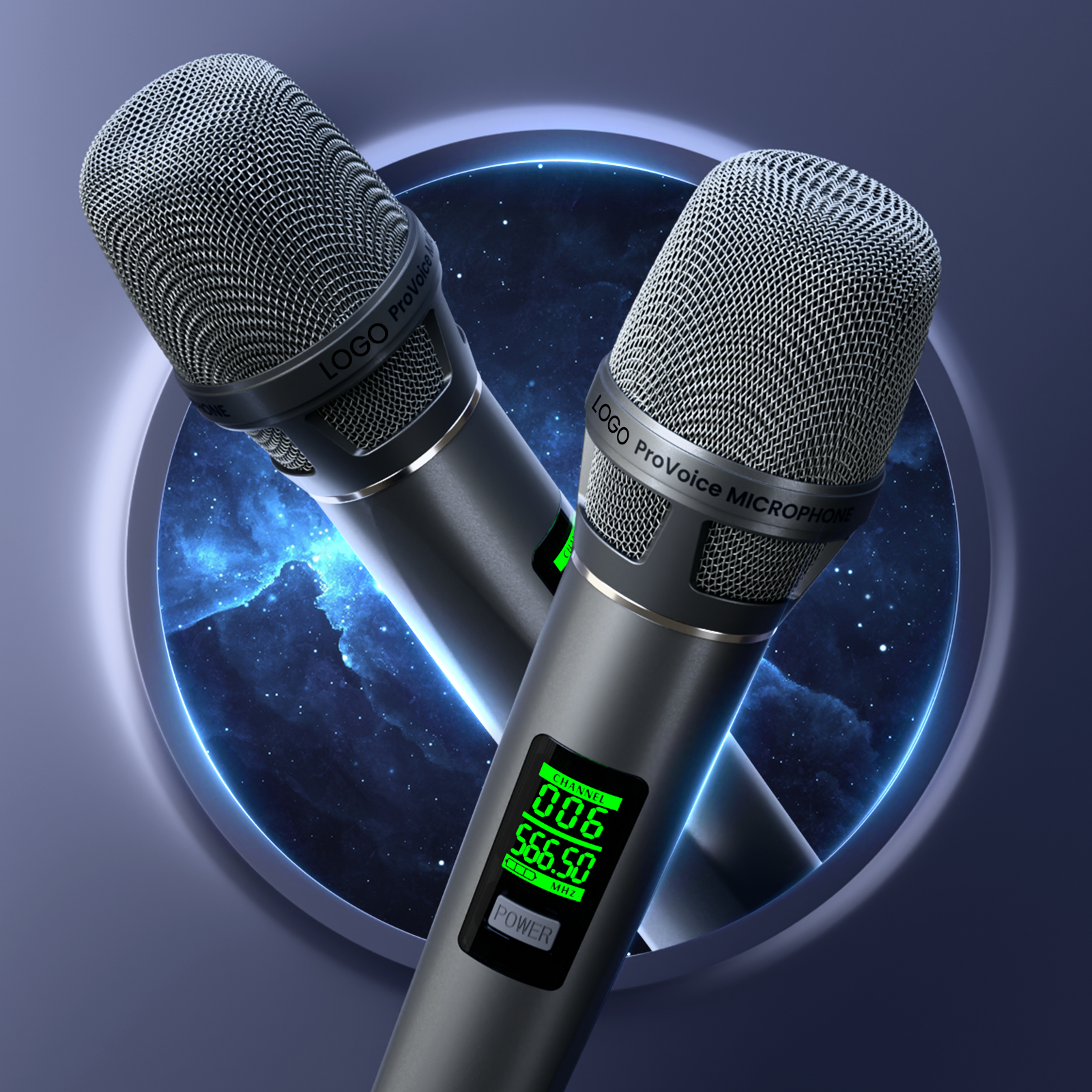 BASN Rechargeable UHF Wireless Dual Microphone System, Durable Mic and Mini Receiver with EQ/Reverb (2)