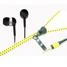 Zipper cable in-ear earphones earbuds with microphone