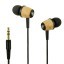  Wood headphone in-ear earpiece braided wire earbuds (1)